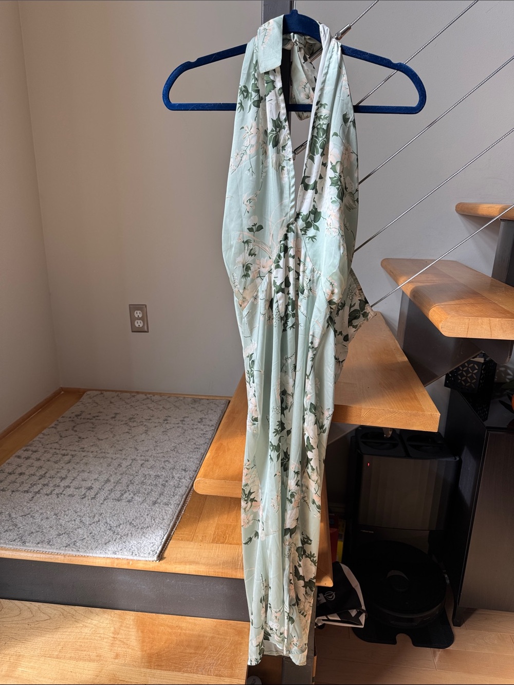 Floral Halter dress - Light Mint